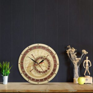 Horloge en bois astronomique