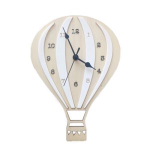 Horloge en bois ballon à air chaud blanc – Image 2