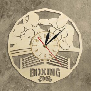 Horloge en bois boxe