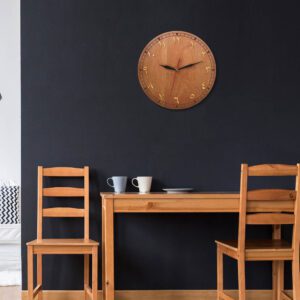 Horloge en bois chiffres arabes – Image 2