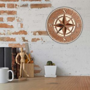 Horloge en bois rose des vents