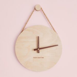 Horloge en bois sans numéros – Image 2