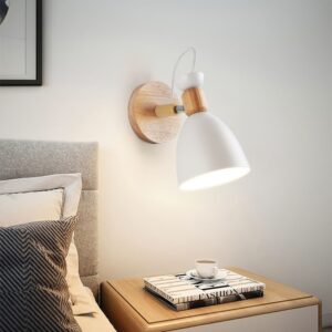 Luminaire en bois au design simple blanc – Image 2