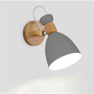 Luminaire en bois au design simple gris