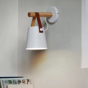 Luminaire en bois mural blanc