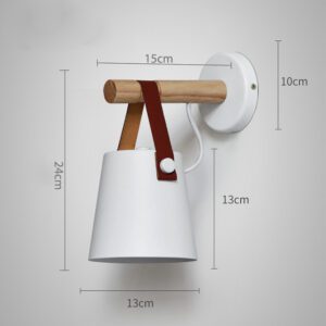 Luminaire en bois mural blanc – Image 3