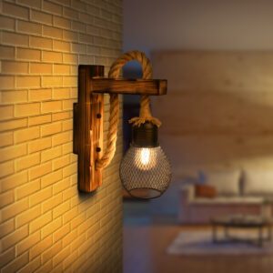 Luminaire en bois rétro – Image 2