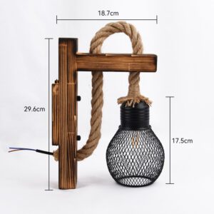 Luminaire en bois rétro – Image 4