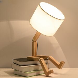 Luminaire en bois robot
