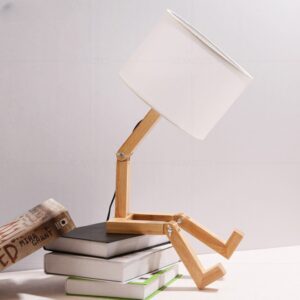 Luminaire en bois robot – Image 3