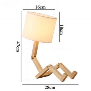 Luminaire en bois robot – Image 4