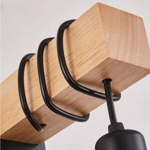 Luminaire en bois style industriel – Image 4