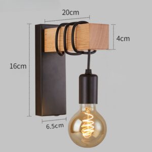 Luminaire en bois style industriel – Image 5