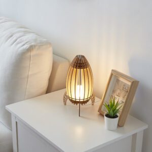 Luminaire en bois fusée spatiale – Image 2