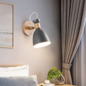 Luminaire en bois au design simple gris – Image 2