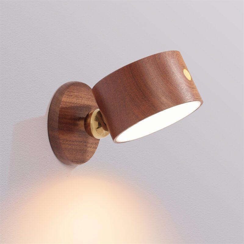 Luminaire en bois led rotatif