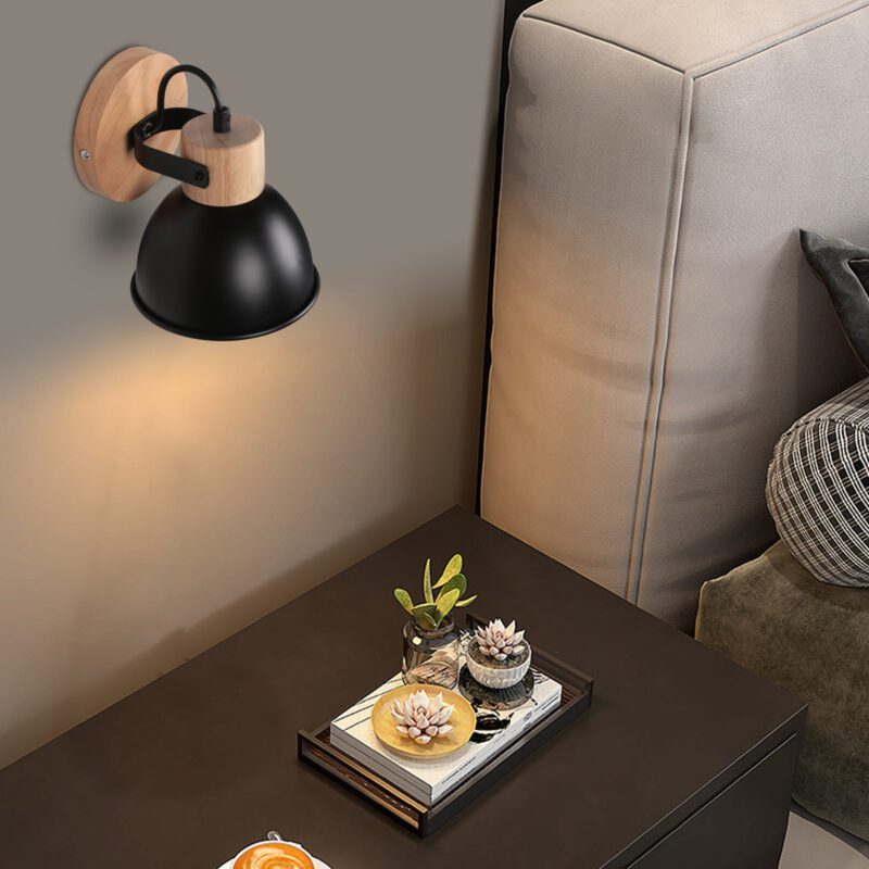 Luminaire en bois nordique noir – Image 3