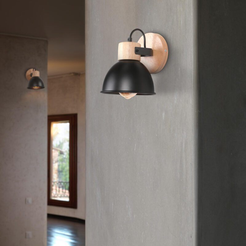 Luminaire en bois nordique noir – Image 2
