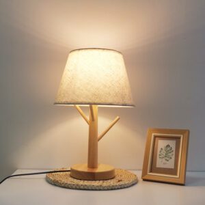 Luminaire en bois pour table de chevet – Image 2