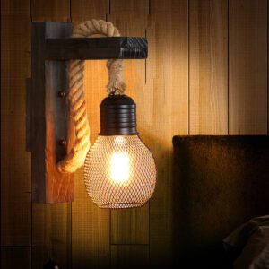 Luminaire en bois rétro
