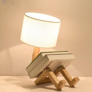 Luminaire en bois robot – Image 2