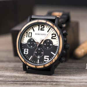 Montre en bois automatique noir