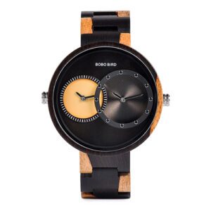 Montre en bois élégante jaune – Image 4