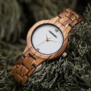 Montre en bois pour femme marron clair – Image 2