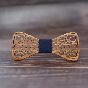 Nœud papillon en bois décontracté bleu – Image 2