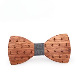 Nœud papillon en bois marin gris – Image 2