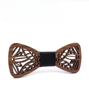 Nœud papillon en bois noir – Image 2