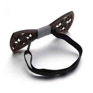 Nœud papillon en bois rétro – Image 2