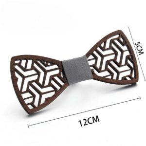 Nœud papillon en bois rétro – Image 4