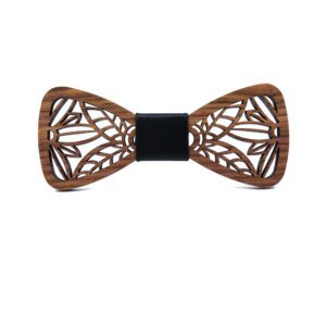 Nœud papillon en bois noir – Image 3