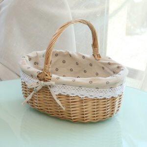 Panier en osier marguerites