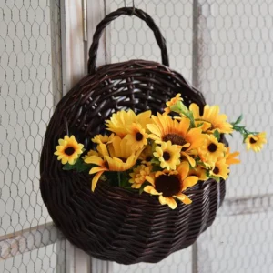 Panier en osier pot de fleur marron foncé