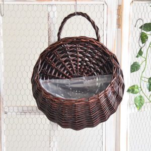 Panier en osier pot de fleur marron foncé – Image 2