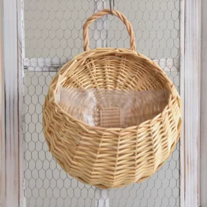 Panier en osier pot de fleur marron clair – Image 2