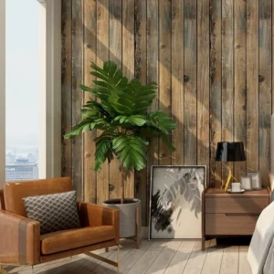 Papier peint en bois style industriel