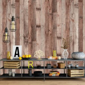 Papier peint en bois marron foncé – Image 2