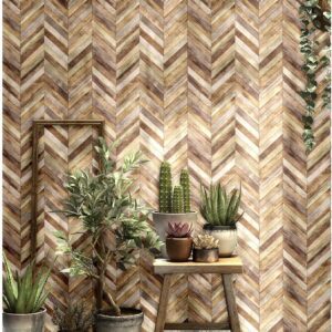 Papier peint en bois géométrique – Image 2