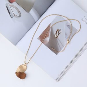 Pendentif en bois cœur or – Image 2