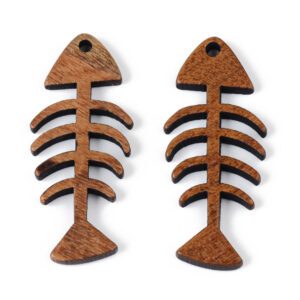Pendentif en bois poisson pack 6