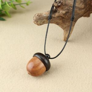 Pendentif en bois gland marron – Image 2