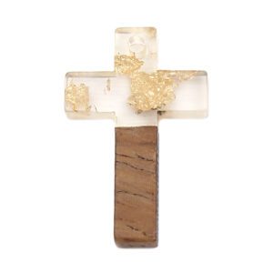 Pendentif en bois croix transparent pack 5 – Image 2