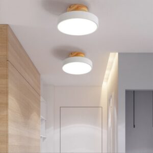 Plafonnier en bois moderne blanc – Image 2