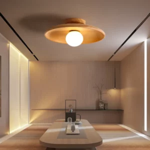 Plafonnier en bois au Design Nordique clair
