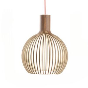 Plafonnier en bois cage marron
