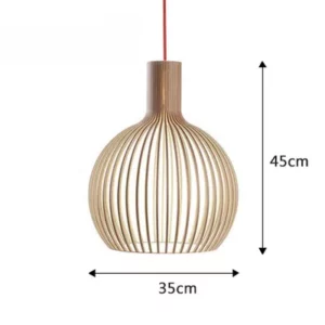 Plafonnier en bois cage marron – Image 2