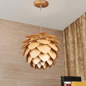 Plafonnier en bois pomme de pin